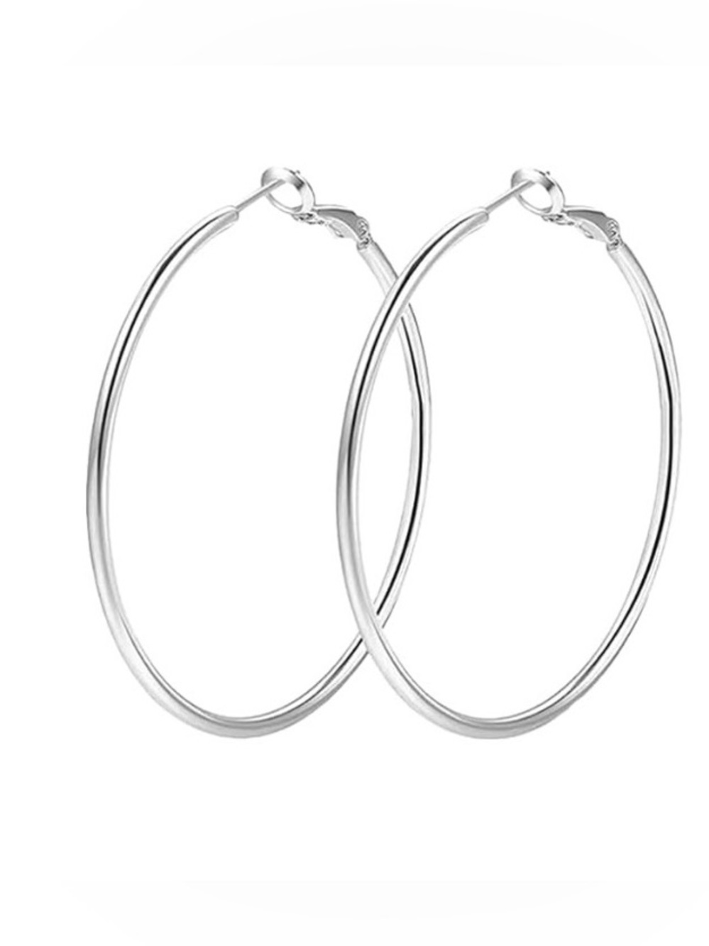 ⭐️FINAL PRICE 40MM Stainless Steel Classic Hoop Earrings - 40MM - Picture 3 of 10